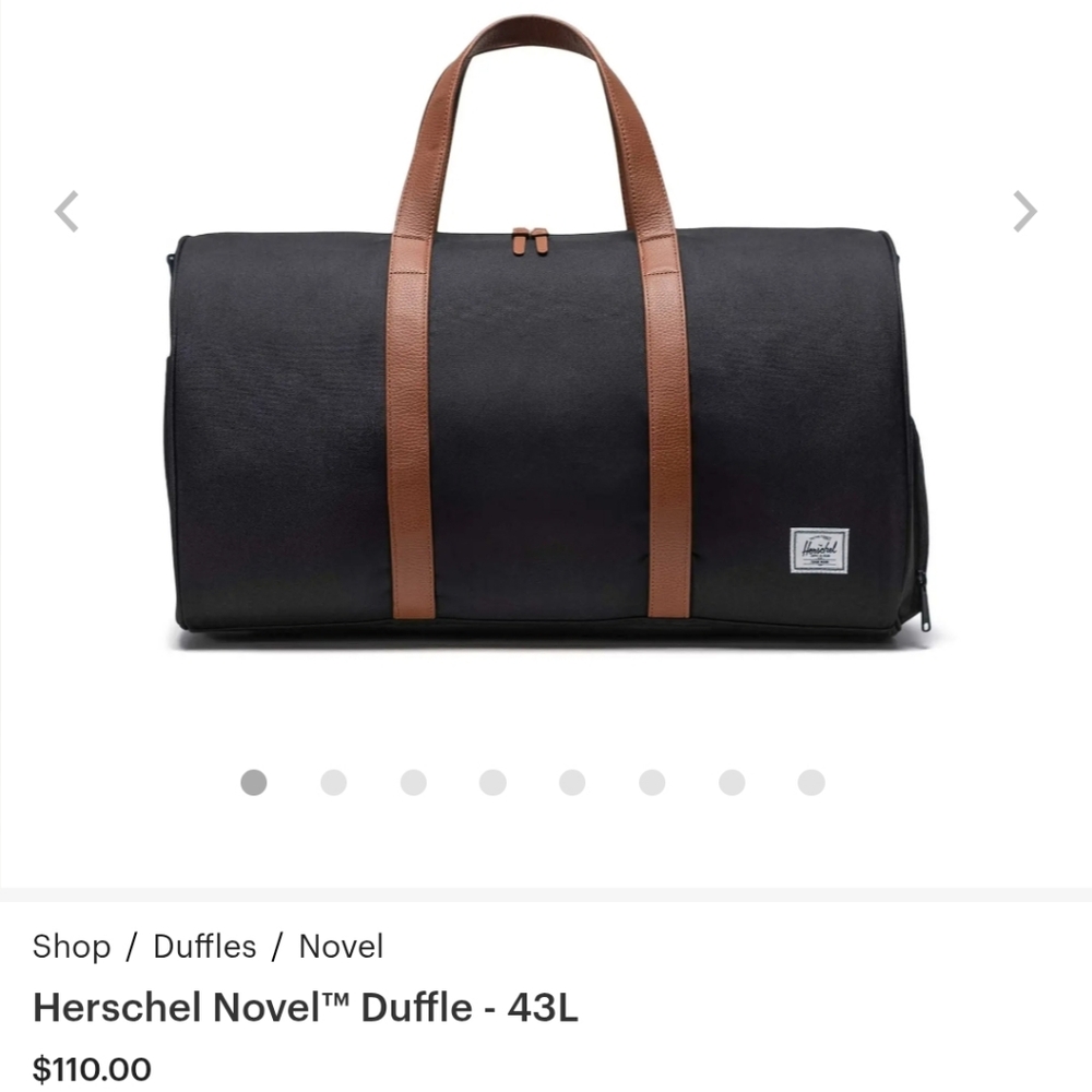 Herschel Supply Company Black and Brown Duffel Bag